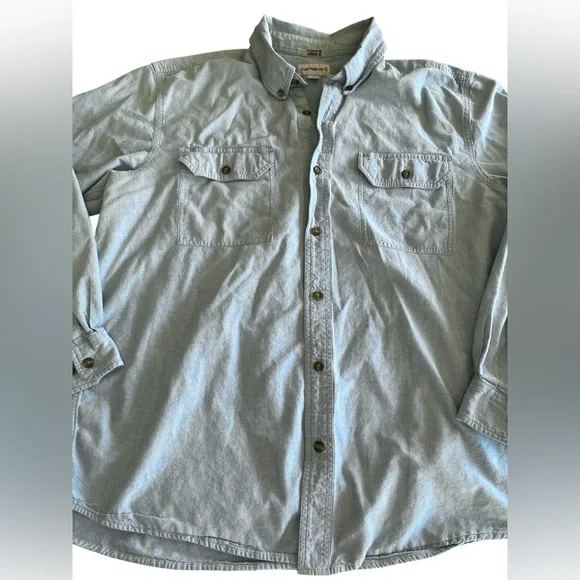 Carhartt Button Down Relaxed Fit Shirt Men’s XL Work Gorpcore Casual Utility Dad - Picture 2 of 5